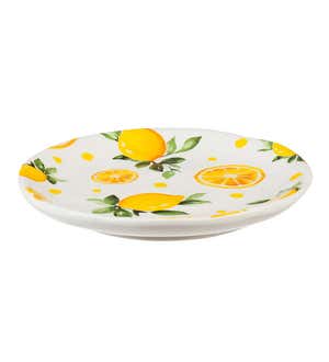 Ceramic 6" Appetizer Plates in Storage Caddy, Set of 8