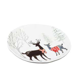 Winter Wonderland Deer Ceramic Salad Plate
