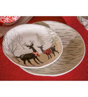 Winter Wonderland Deer Ceramic Salad Plate
