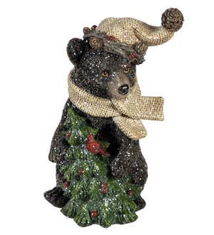 Woodland Holiday Glitter Bears, Set of 3