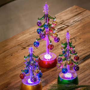 LED Magical Holiday Ornament Trees, Set of 3