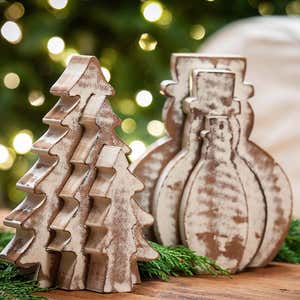 Nested Wooden Holiday Figures, Set of 3