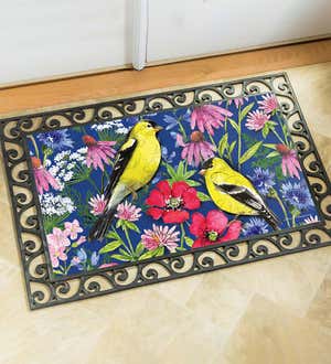 Watercolor Wildflowers Embossed Floor Mat