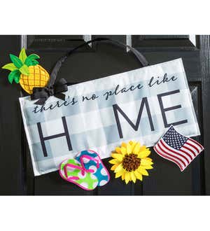 No Place Like Home Hanging Door Decoration with Four Interchangeable Icons