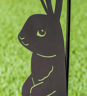 Laser Cut Bunny Rabbit Garden Flag Stand