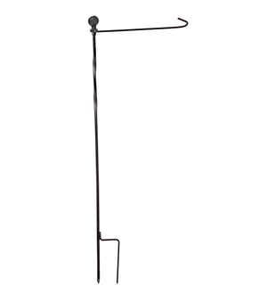 Metal Twist Garden Flag Stand with Finial