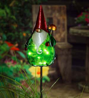 36"H Secret Solar Garden Stake - Gnome