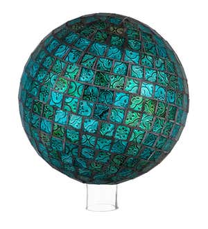 Mosaic Glass Gazing Garden Ball - Greenleaf