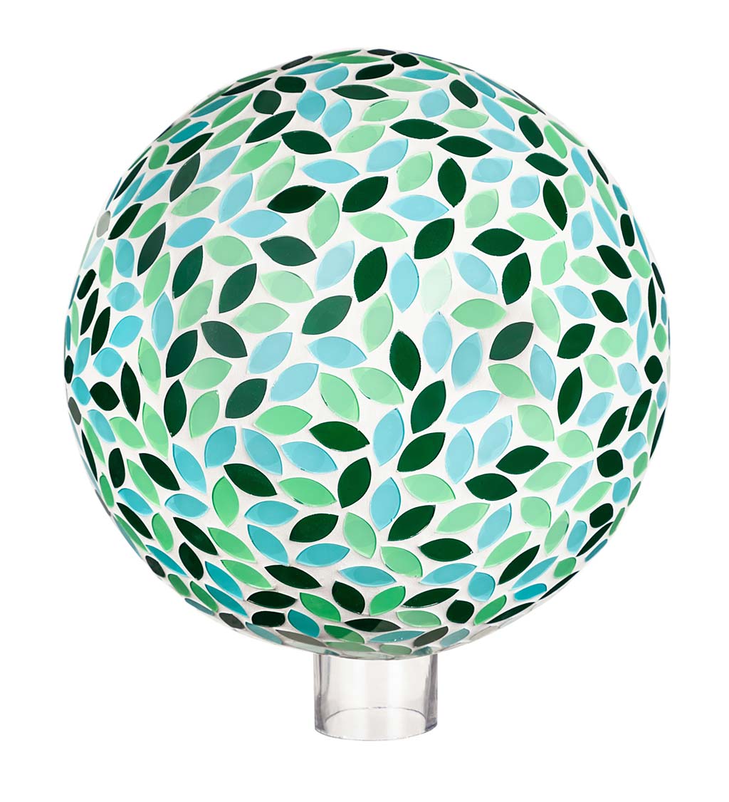 Mosaic Glass Gazing Garden Ball - Greenleaf