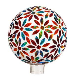 8" Multicolored Mosaic Glass Gazing Ball - Baroque