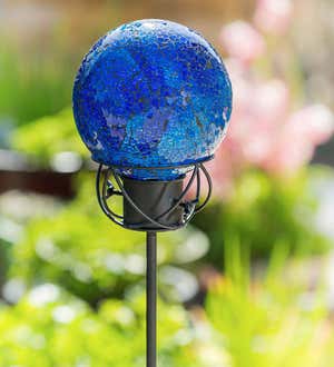 Multicolored Glass Gazing Ball - Blue