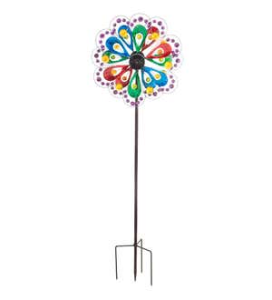 Party Of Color Solar Lighted Metal Wind Spinner