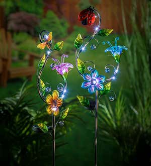 Fused Glass Flower Garden Stakes