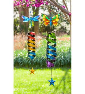 Garden Friends Butterfly and Dragonfly Wind Twirlers, Set of 2