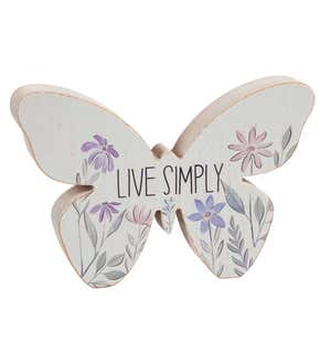 Wooden Butterfly Table Décor, Set of 2