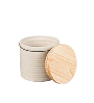 Ceramic Canisters with Bamboo Lids, Set of 3