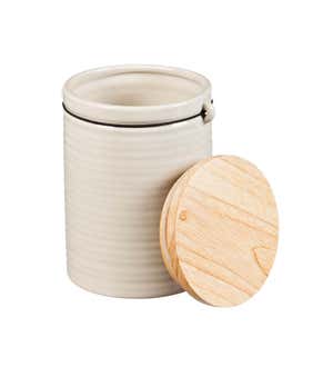 Ceramic Canisters with Bamboo Lids, Set of 3