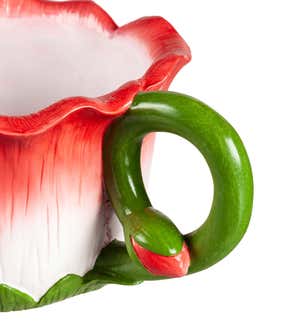 Ceramic Flower Teacup Planter with Saucer