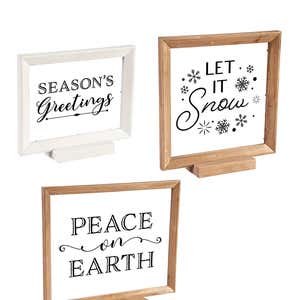 Framed Christmas Wishes Holiday Seasonal Accents, Set of 3