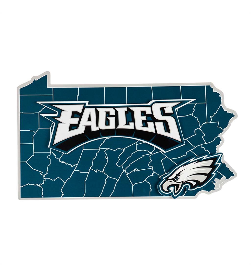 Wooden State Shape Wall Décor, NFL Philadelphia Eagles