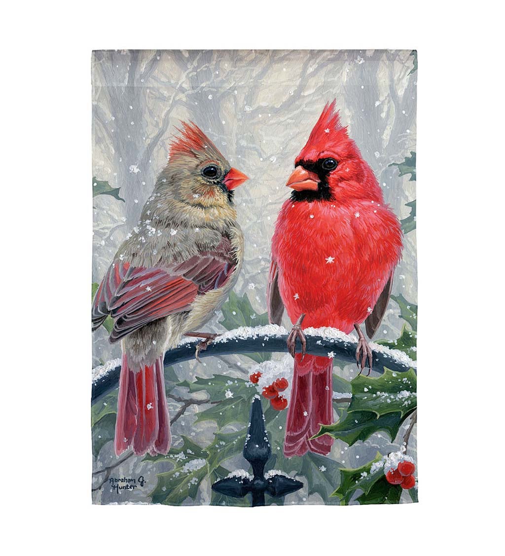 Winter Peace Cardinals Sueded House Flag
