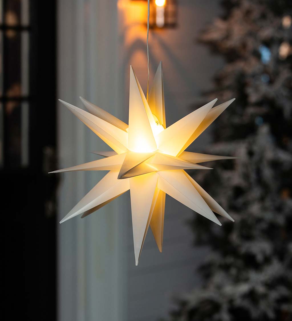 Indoor/Outdoor Collapsible LED Hanging Star Lantern, 13¾" dia.
