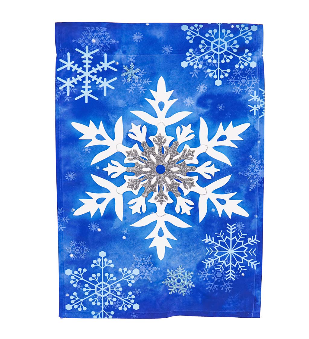 Winter Snowflakes House Flag