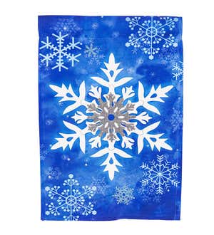 Winter Snowflakes Garden Flag