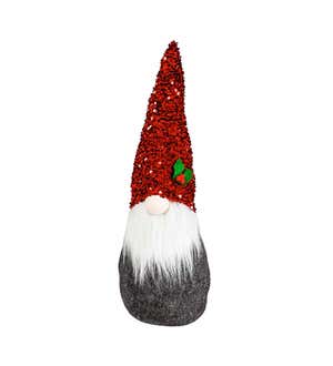 Plush Gnome with Sequin Hat Table Décor, Set of 2