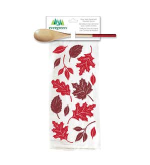 Harvest Flour Sack Towel and Wooden Spoon Gift Sets, Set of 4