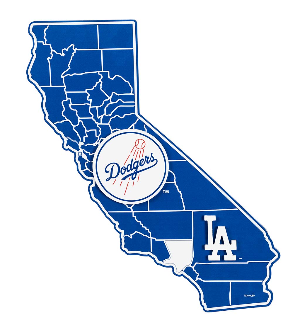 Wooden State Shape Wall Décor, MLB Los Angeles Dodgers