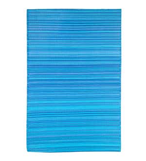 Reversible Blue Stripe Indoor/Outdoor Rug
