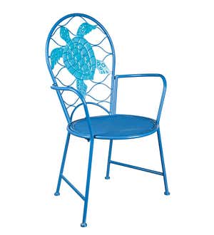 Metal Sea Turtle Outdoor Table and Chair Set
