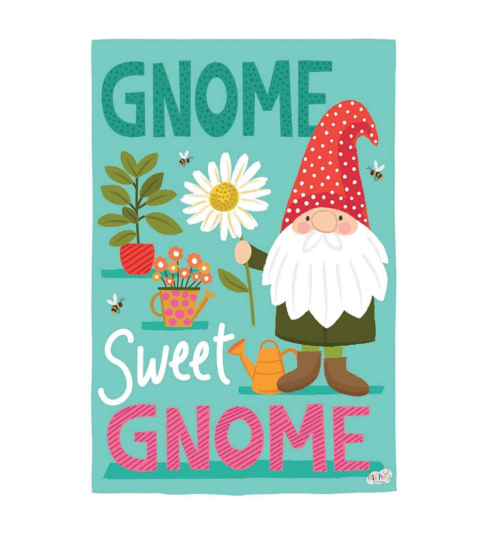 Gnome Sweet Gnome Textured Suede Garden Flag