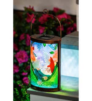 Hand-painted Solar Glass Lantern