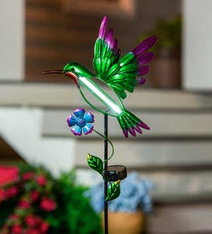 Lighted Hummingbird Garden Stake