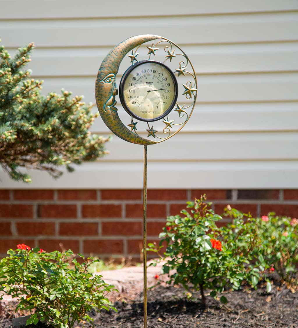 Bronzed Moon and Stars Thermometer