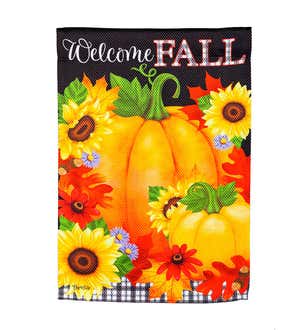Welcome Fall Textured Suede House Flag