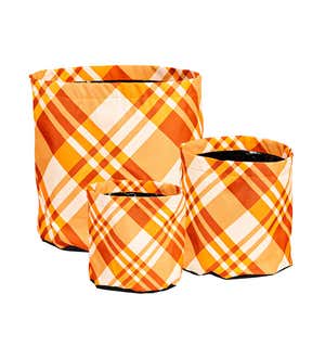 Patterned Fabric Planters, Set of 3