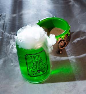 Beer Glass with Polyresin Cauldron Coaster
