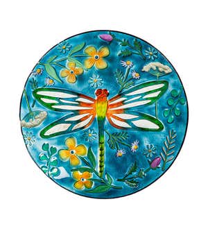 Hand Painted and Embossed Dragonfly Meadow Birdbath Basin