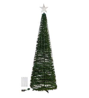 Indoor/Outdoor Christmas Tree With Multicolor Lights, 71"