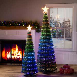 Indoor/Outdoor Christmas Tree With Multicolor Lights, 47"