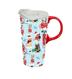 Happy Howlidays 17 oz. Ceramic Travel Cup With Gift Box