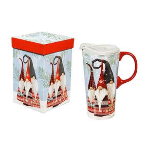 There’s Snow Place Like Gnome 17 oz. Ceramic Travel Cup With Gift Box