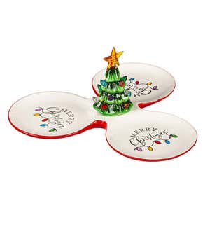 Lighted Christmas Tree Serving Tray