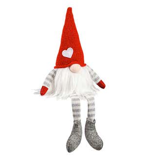 Lighted Valentine Gnomes With Dangling Legs, Set of 2