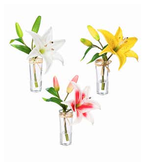 Looks Real Feels Real Stargazer Lilies, Set of 3