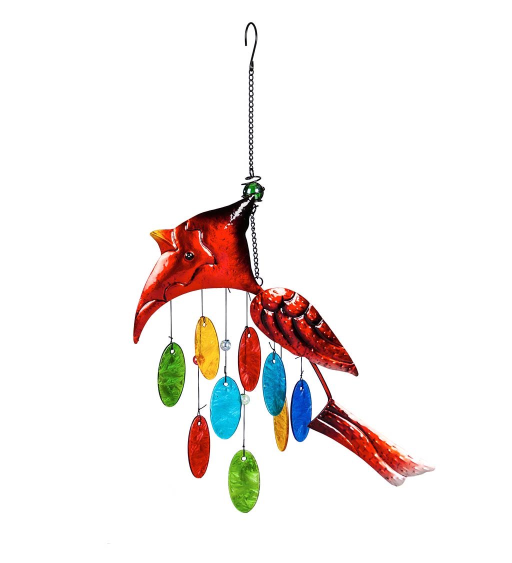 Cardinal Glass and Metal Wind Chime