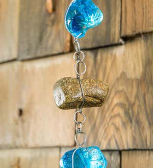 Blue Beaded Glass Rain Chain